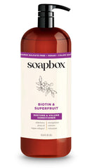 Soapbox biotine-collagene superfruit apres-shampoing 1L en pompe pour plus de volume