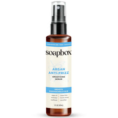 Soapbox huile argan sérum bouteille, texture légère pour cheveux brillants