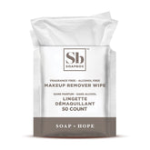 Soapbox lingettes démaquillantes sans parfum, nettoyage doux du visage.