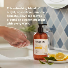 Soapbox Mains: parfum naturel citron-thé qui rafraîchit.