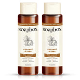 Soapbox shampoing coco, bouteille lumineuse et hydratante pour cheveux propres.