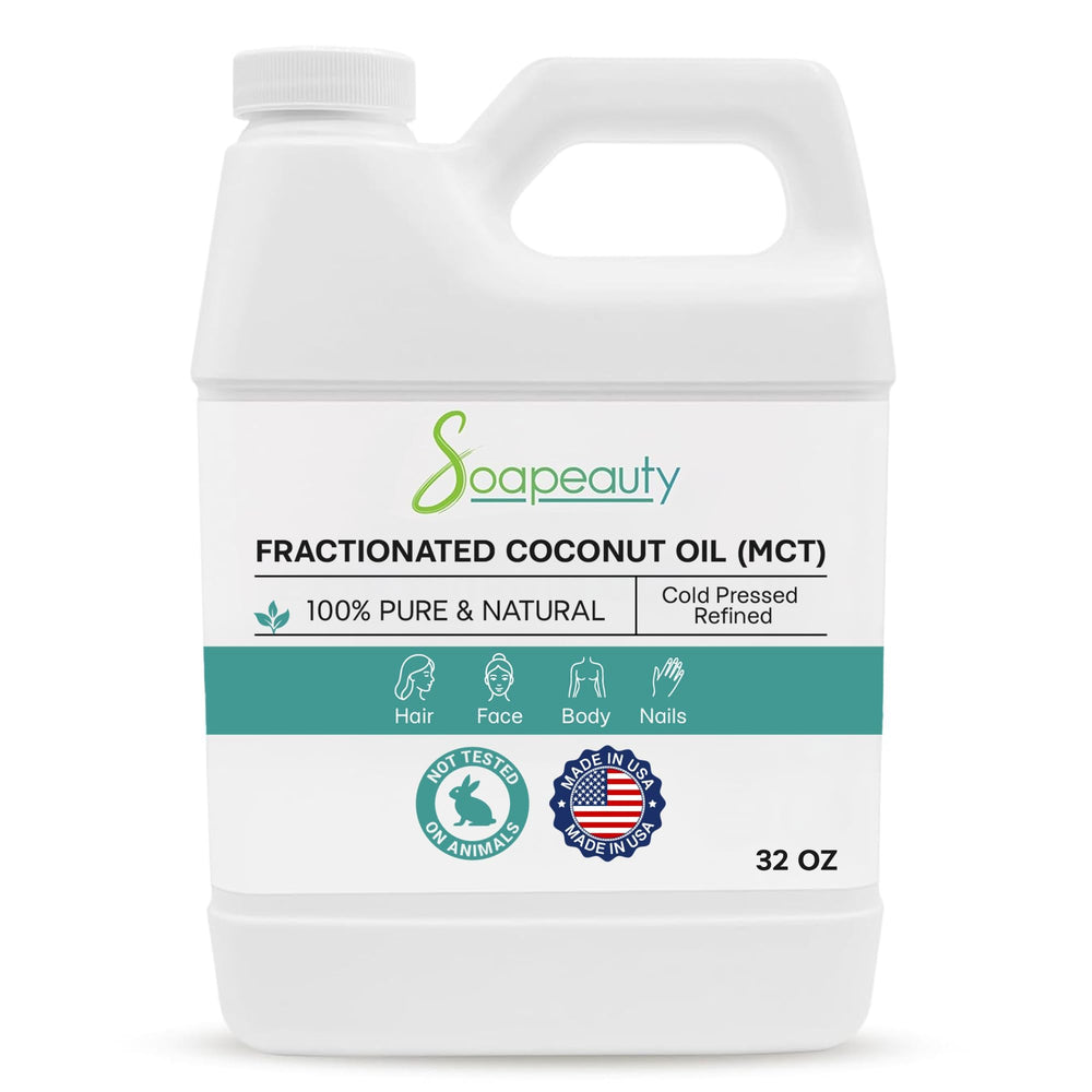 Soapeauty huile coco fractionnée – bouteille claire, hydratation légère pour peau et cheveux.