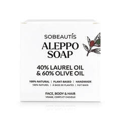 Sobeautis savon Aleppo usage visage, corps et cheveux polyvalence pratique