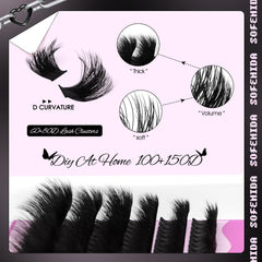 SOFENIDA clusters cils, longueur 10-18 mm pour un look dramatique.