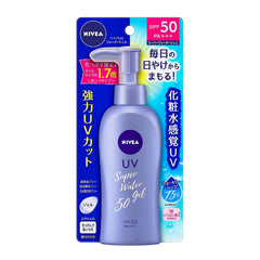 SOFIA BY ODE – NIVEA SUN Protect Super Water Gel SPF50, flacon-pompe, application rapide et légère.