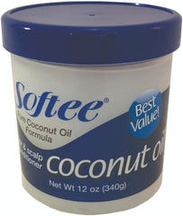 Softee Conditionneur à l'huile de coco – verse-bouteille pour cheveux hydratés et brillants.