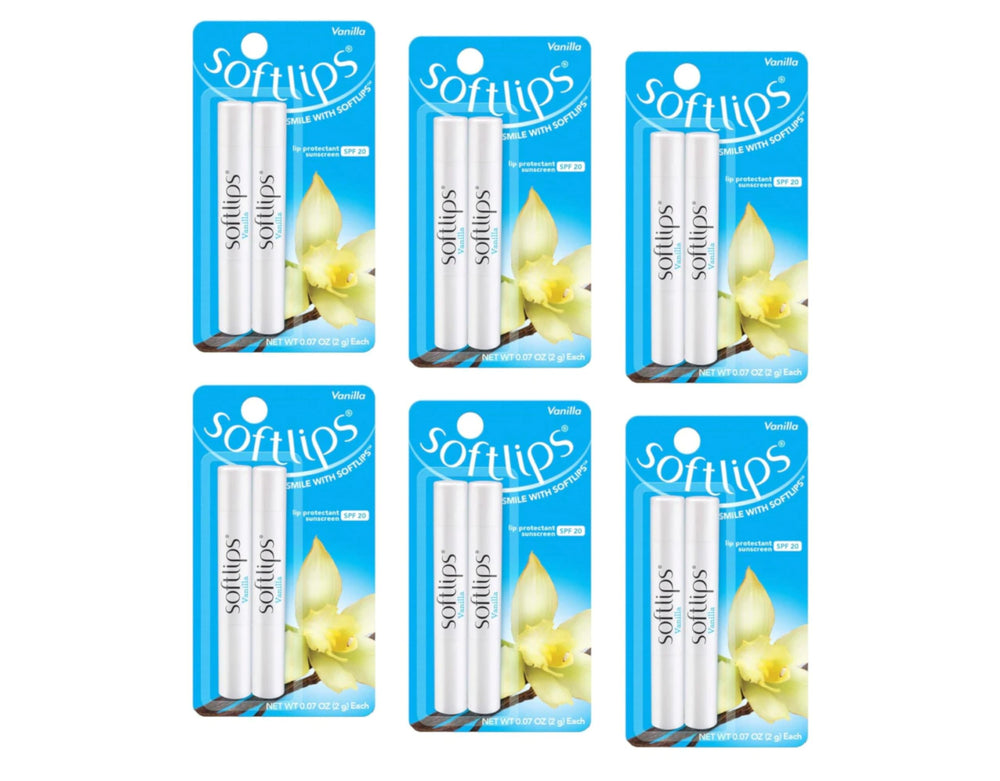 SoftLips Vanilla lip balm 12-pack for daily hydration