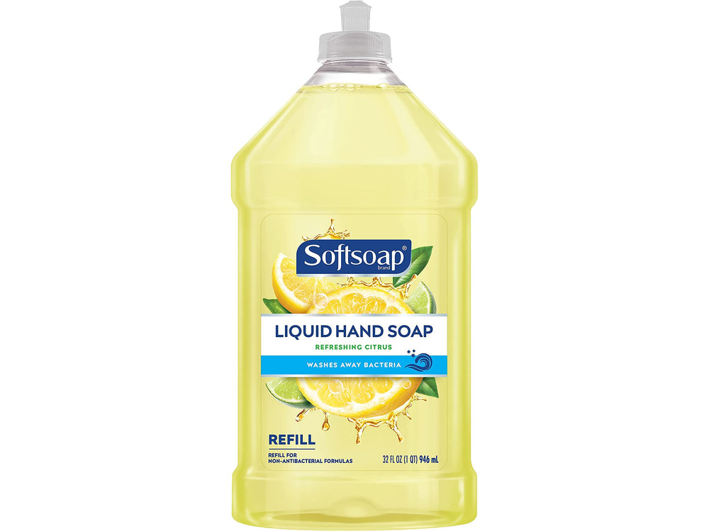 Softsoap Recharge citron avec pompe pratique pour recharge facile.