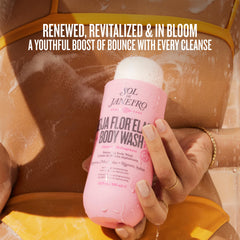 Notes jasmine brésilien et pitaya rose, signature parfum dans le gel-douche.