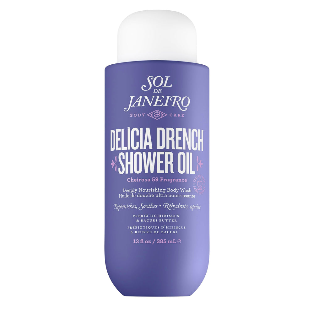 Sol de Janeiro Delicia Drench: huile-douche, texture qui se transforme en lait pour nourrir la peau.