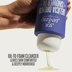 Sol de Janeiro Delicia Drench: transformation huile en lait, douceur et hydratation à chaque douche.
