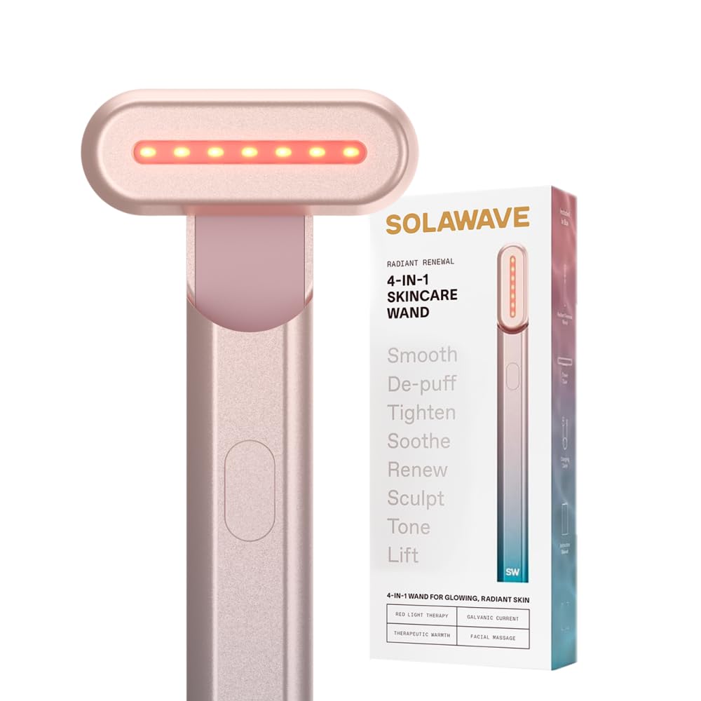 Solawave avec embout rotatif pour visage et cou, contour plus ferme.