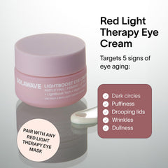 Solawave LightBoost Crème Yeux tube professionnel, facilite application précise et rapide.