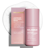 Solawave LightBoost sérum visage et cou sur bouteille, hydratation durable.