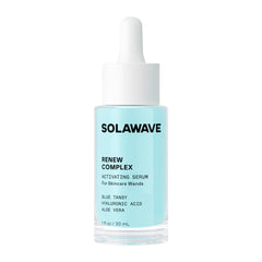 Solawave Renew Complex : bouteille sérum visible pour hydratation ciblée.