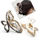 Pince papillon Solilayx grande taille vue d’ensemble et maintien pour cheveux épais.