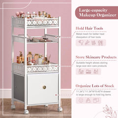 SOLIMINTR Grandes étagères de rangement pour produits volumineux et outils coiffure.
