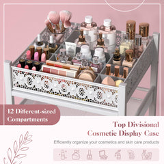 SOLIMINTR Range soins peau et accessoires avec étagères élégantes pour vanity.
