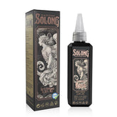 Solong Tattoo S Series encre noire 100 ml pour contour net et durable.