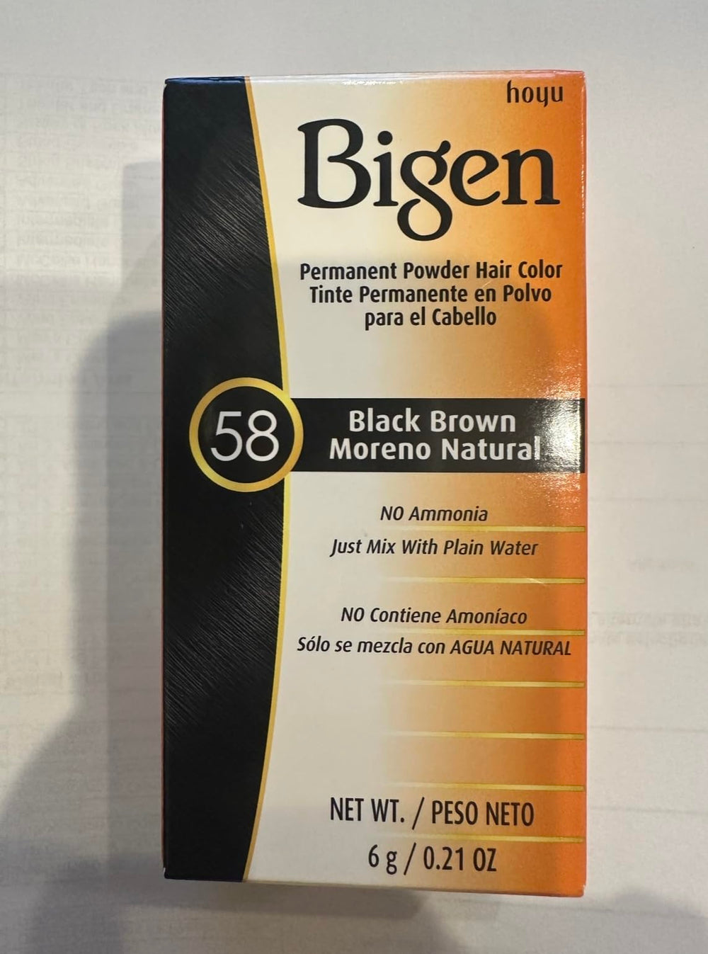 Solstice Bigen coloration poudre Noir Brun prête à l'emploi, couleur durable.