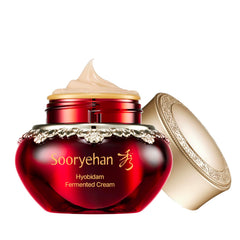 Sooryehan Hyobidam crème fermentée en bouteille, texture riche pour hydratation et éclat potentiels.