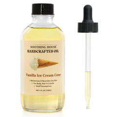 Soothing House huile-corps vanille cornet – parfum gourmand évoquant une glace délicieuse.