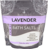 Soothing Touch Sels de bain lavande en sachet 32 oz, emballage élégant pour spa à domicile.
