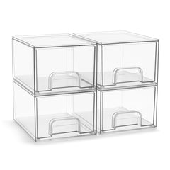 Sorbus boîtes de rangement en acrylique, pack de 4, cadre clair et pratique.