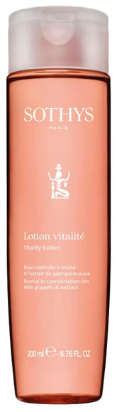 SOTHYS Vitalité Lotion: flacon-extrait-pamplemousse, rafraîchit et purifie légèrement la peau.