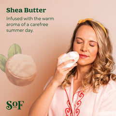 SoF bar soap with layered fragrances from natural oils for mood-enhancing cleansing.