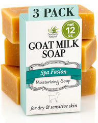 Savon Southern Natural au lait de chèvre, pack 3, pratique pour le quotidien.