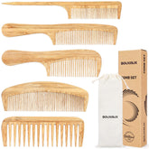 SouxMux peigne bambou à dents larges pour démêler en douceur.