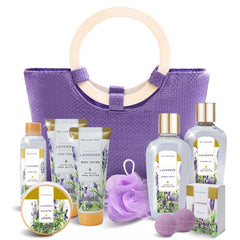 Spa Luxetique coffret bain lavande 10 pièces : cadeau élégant et soin sensoriel.