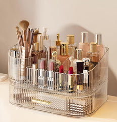 SpaceLuxe Organisateur maquillage 360° rotation, porte-brosses pratique pour un accès rapide.