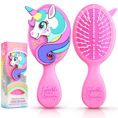 Sparkle Unicorn brosse tout-petits rose, facile à prendre en main pour des routines quotidiennes.