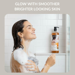 SpaScriptions-gel-douche-exfoliant-curcuma, mousse riche nettoyante et agréable.