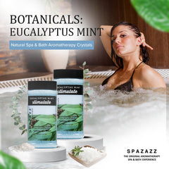 Spazazz eucalyptus menthe, hydratant-bain: peau nourrie et douceur satinée.