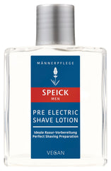 Speick Men bouteille de lotion pré-rasage à la lavande, préparation douce et efficace.