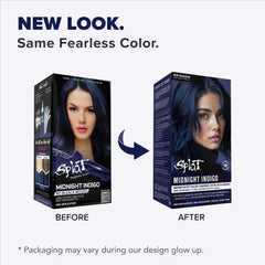 Application facile de Splat Indigo Minuit sur cheveux.