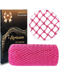 SPMKTBOZAI Éponge Réseau Africain Rose – vue avant, exfolie en douceur et améliore la mousse
