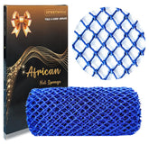 Éponge réseau africain SPMKTBOZAI bleue, nettoyage en profondeur et douceur.