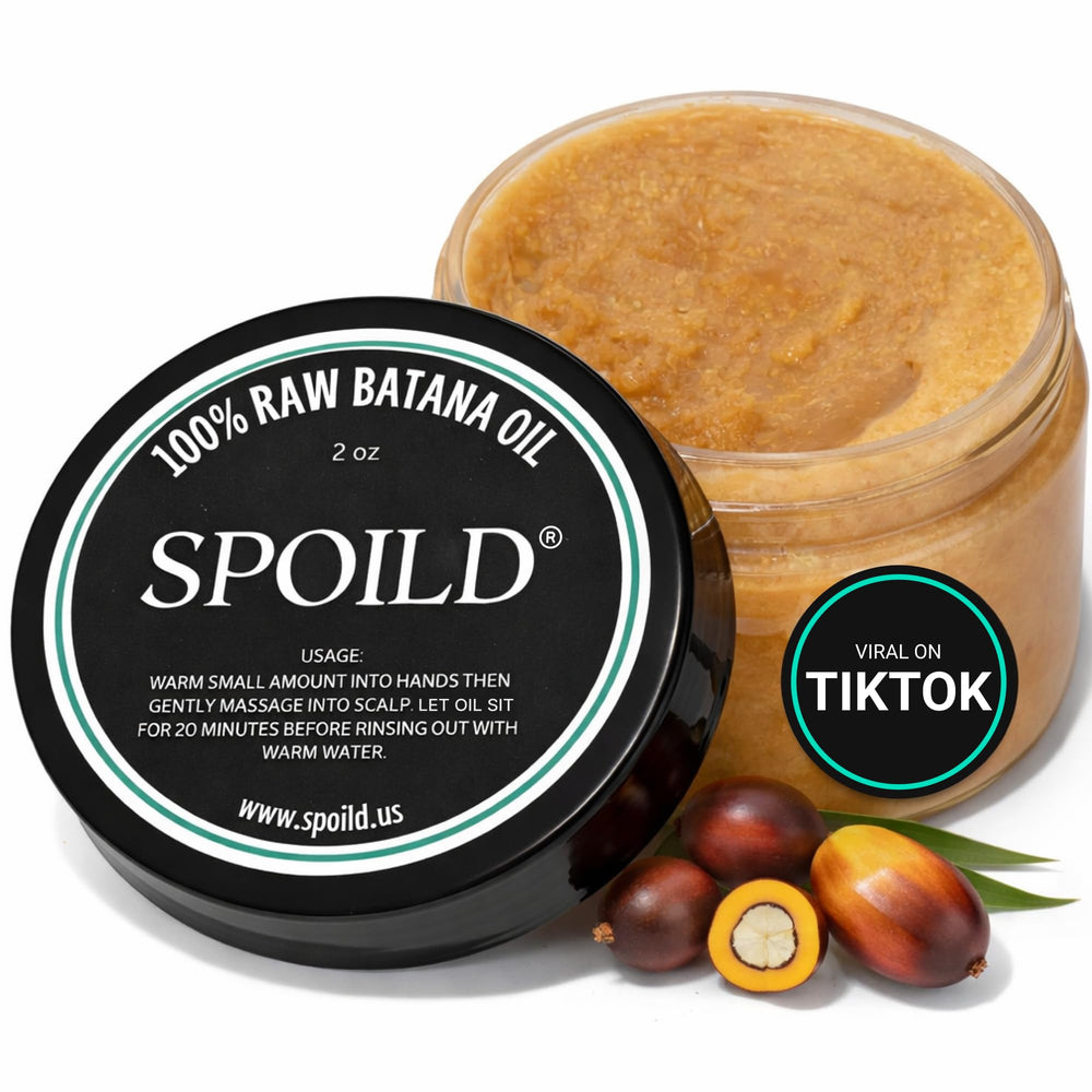 SPOILD Batana, bouteille d'huile nourrissant les cheveux en profondeur.