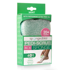 Spongeables Pedi Scrub Menthe – éponge exfoliante pour pieds, douceur durable.
