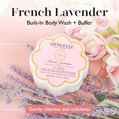 SPONGELLÉ Daisy Spongette Lavande Française sous la douche – nettoyage en douceur.