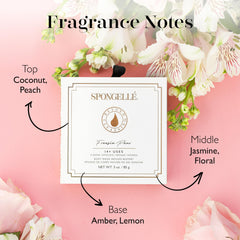 Gant-buffer SPONGELLÉ Freesia Poire avec mousse infusée et soin léger.