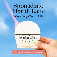 Spongelle Spongelato body wash-infused buffer delivers cleansing and a rich lather in one step.