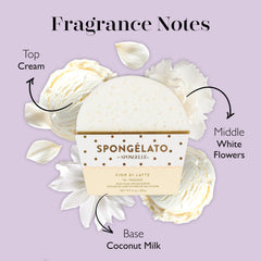 Spongelle Fior di Latte vanilla fragrance adds spa-like aroma for a relaxing shower.