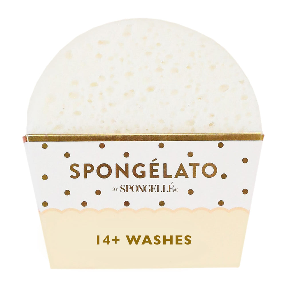 Spongelle Spongelato loofah exfoliating scrubber for gentle buffing and smoother skin in the shower.