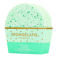 SPONGELLÉ Spongelato Pistachio Loofah for exfoliation with pistachio gelato scent.