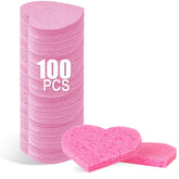 Éponge Spunspon en cœur rose, nettoyage facial doux et agréable